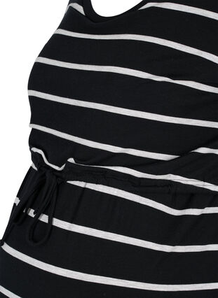 Zizzi Striped maternity dress in viscose, Black Grey Stripe, Packshot image number 2