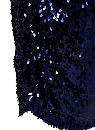 Zizzi Dress with sequins and v-neckline, Evening Blue, Packshot image number 3