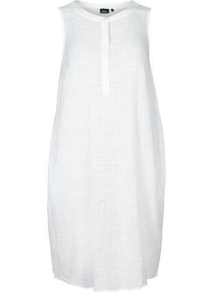 Zizzi Sleeveless cotton dress, White, Packshot image number 0