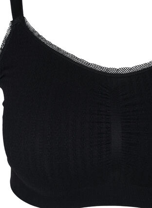 Zizzi Soft bra with small lace trim, Black, Packshot image number 2