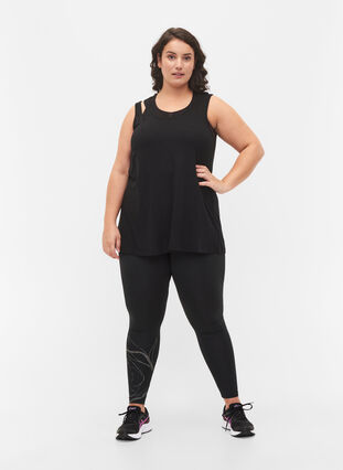 Zizzi Sleeveless workout top in viscose, Black, Model image number 2