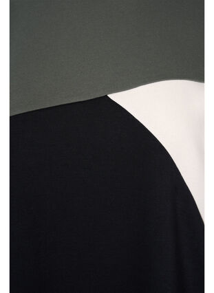 Zizzi Dluga bluza z kolorowym wzorem, Black Color Block, Packshot image number 2