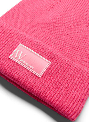 Zizzi Knit beanie, Fandango Pink, Packshot image number 2