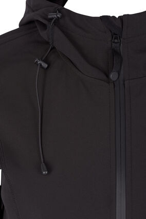 Zizzi Krótka kurtka softshell z kapturem, Black, Packshot image number 2