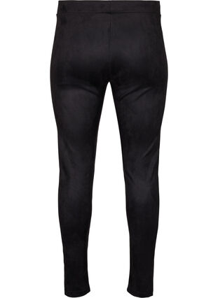 Zizzi Legginsy z imitacji zamszu, Black, Packshot image number 1