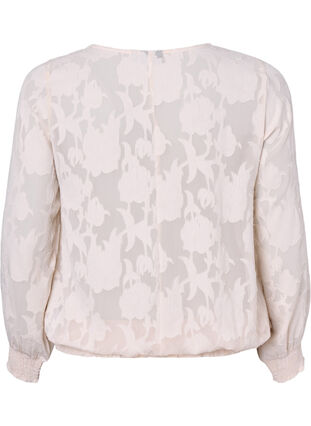 Zizzi Zakardowa bluzka z marszczeniem, Warm Off-white, Packshot image number 1