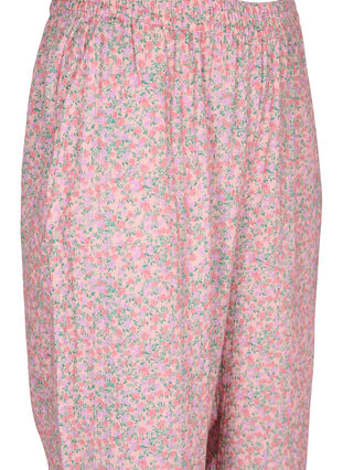 Zizzi Cotton pyjama bottoms with floral print, Powder Pink, Packshot image number 2