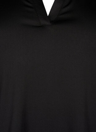 Zizzi Koszulka polo z dekoltem w szpic, Black, Packshot image number 2