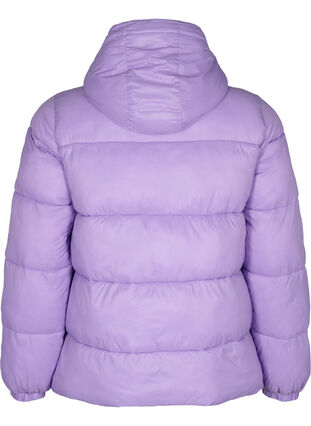 Zizzi Short puffer jacket with hood, Lavender, Packshot image number 1