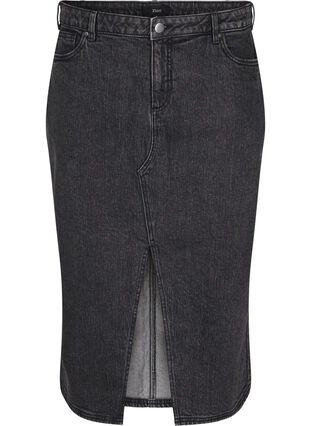 Zizzi Spódnica dzinsowa z rozcieciem z przodu, Dark Grey Denim, Packshot image number 0