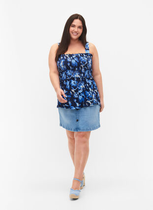 Zizzi Top ze sciagaczem do karmienia piersia, Blue Flower Print, Model image number 4