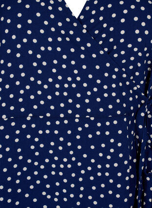 Zizzi Kopertowa sukienka z nadrukiem i krótkim rekawem, Navy Blazer Dot AOP, Packshot image number 2