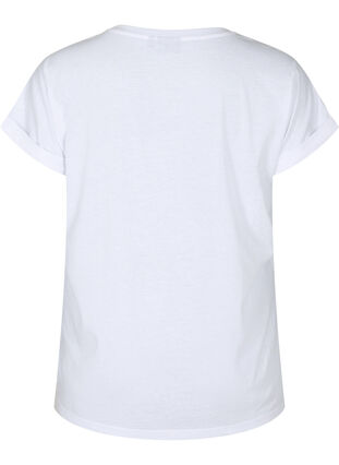 T-shirt z krótkim rekawem z mieszanki bawelny, Bright White, Packshot image number 1