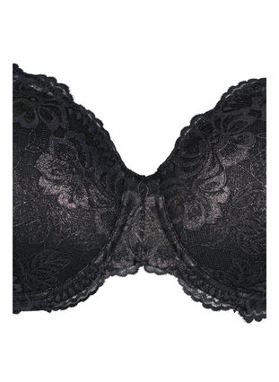 Zizzi Cup bra with lace and underwire, Black, Packshot image number 2