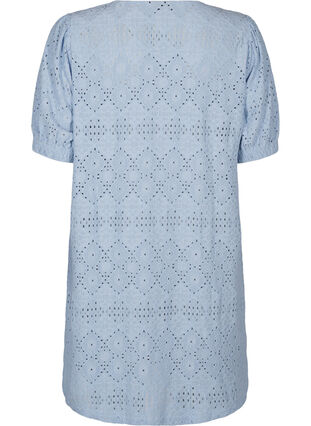 Zizzi Krótka azurowa sukienka z dekoltem w szpic, Cashmere Blue, Packshot image number 1