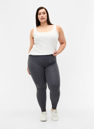 Zizzi Szare melanzowe legginsy, Dark Grey Melange, Model image number 2