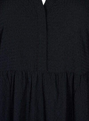 Zizzi  Plain midi dress with 3/4 sleeves, Black, Packshot image number 2