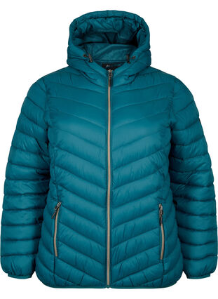 Zizzi Lekka kurtka z kapturem, Deep Teal, Packshot image number 0