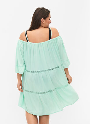 Zizzi Beach tunic with off-shoulder, Brook Green, Model image number 1