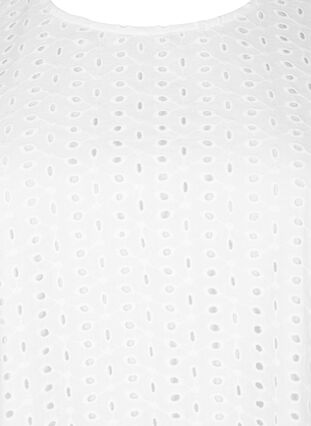 Zizzi Bluzka z bufiastymi rekawami i koronkowym wzorem, Bright White, Packshot image number 2