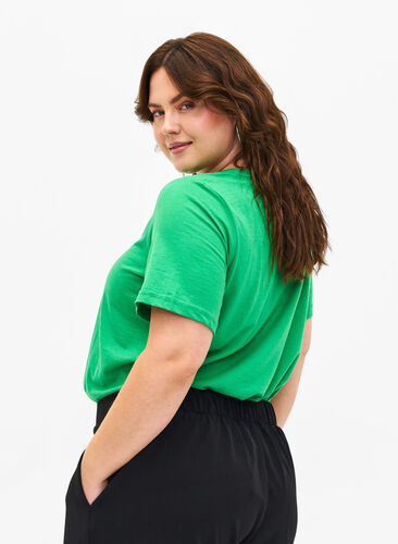 Zizzi Flash - koszulka z okraglym dekoltem, Kelly Green, Model image number 1