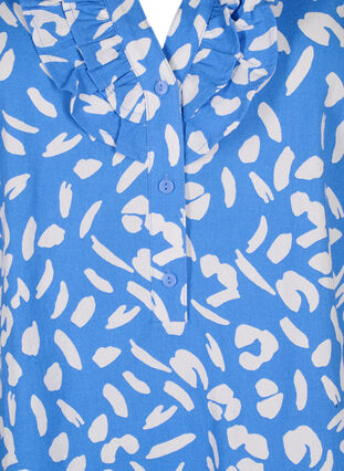 Bawelniana bluzka z rekawem 3/4 i nadrukiem, Marina White AOP, Packshot image number 2