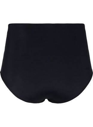 Zizzi High-waisted bikini bottom with ruching, Black, Packshot image number 1