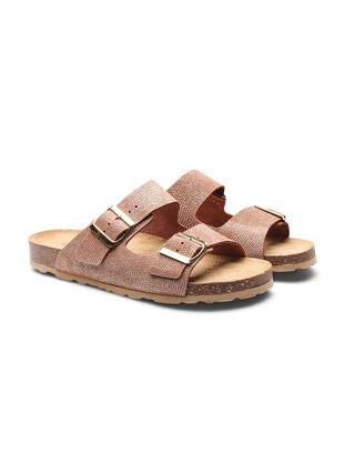 Zizzi Wide-fit leather sandals, Woody, Packshot image number 3