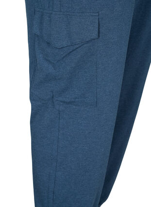 Zizzi Jogging bottoms with cargo pockets, Insignia Blue Mel. , Packshot image number 3