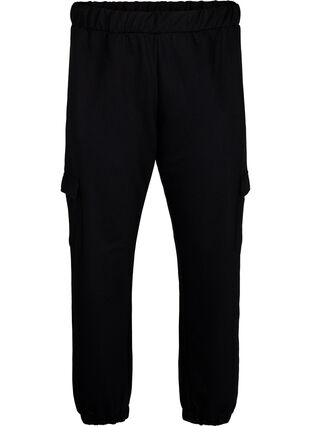 Zizzi Spodnie dresowe z kieszeniami cargo, Black, Packshot image number 0