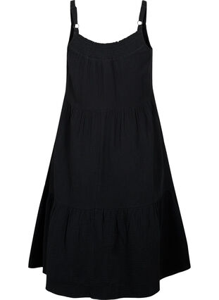 Zwykla bawelniana sukienka na ramiaczkach, Black, Packshot image number 1