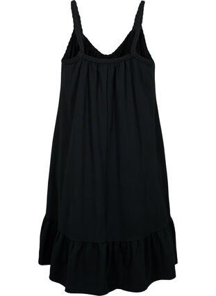 Zizzi Wiskozowa sukienka plazowa z plecionymi ramiaczkami, Black, Packshot image number 1