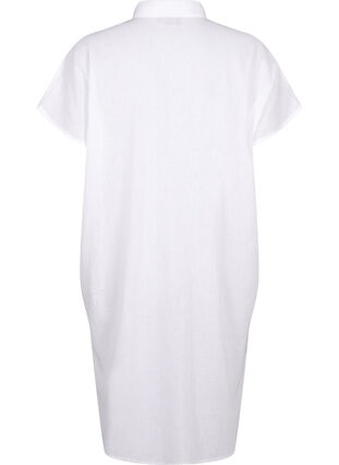 Zizzi Koszula o przedluzonym kroju wykonana z mieszanki bawelny z lnem, Bright White, Packshot image number 1