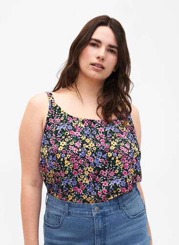 Zizzi Flash – top z nadrukiem, Multi Flower, Model image number 0