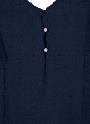 Bluzka z faktura w kropki i krótkimi rekawami, Navy Blazer, Packshot image number 2