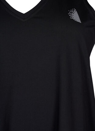 Zizzi Treningowa koszulka z dekoltem w szpic, Black, Packshot image number 2