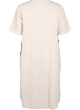 Zizzi Bawelniana sukienka typu kaftan z domieszka lnu, Sandshell, Packshot image number 1