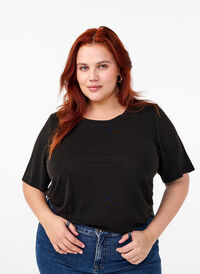 Koszulka z modalu TENCEL™ z okraglym dekoltem, Black, Model