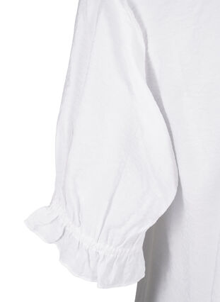 Zizzi Wiskozowa bluzka z krótkim rekawem i falbanka, Bright White, Packshot image number 3