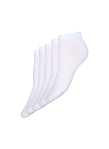 Zizzi 5-pack basic ankle socks, White, Packshot image number 0