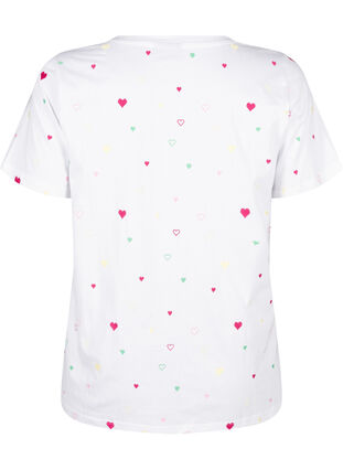 Zizzi T-shirt z bawelny organicznej w cytryny, White Heart Emb., Packshot image number 1