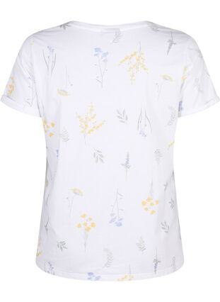 Zizzi T-shirt z organicznej bawelny z nadrukiem w kwiaty, Bright W. AOP, Packshot image number 1