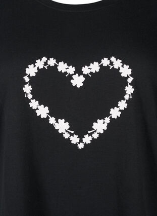 Zizzi FLASH – koszulka z motywem, Black Flower Heart , Packshot image number 2