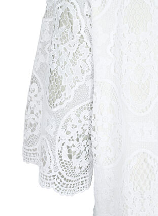 Zizzi Koronkowa, imprezowa sukienka z krótkimi rekawami, Bright White, Packshot image number 3