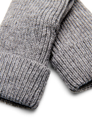 Zizzi Knitted mittens, Medium Grey Melange, Packshot image number 2