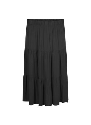 Zizzi Dluga spódnica z gumka w pasie, Black, Packshot image number 0