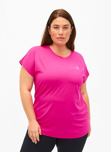 Zizzi Koszulka treningowa z krótkim rekawem, Neon Pink Glo, Model image number 0