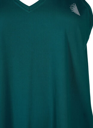 Zizzi Treningowa koszulka z dekoltem w szpic, Deep Teal, Packshot image number 2