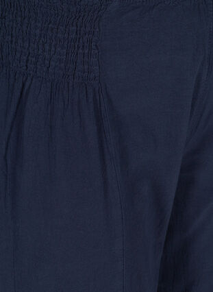 Zizzi Loose 3/4-length trousers with smock detail, Night Sky, Packshot image number 2