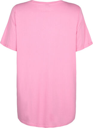 Zizzi Jednokolorowa koszulka typu oversize z dekoltem w szpic, Rosebloom, Packshot image number 1